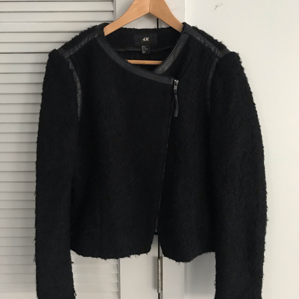 Black Boucle Moto Jacket (H&M )